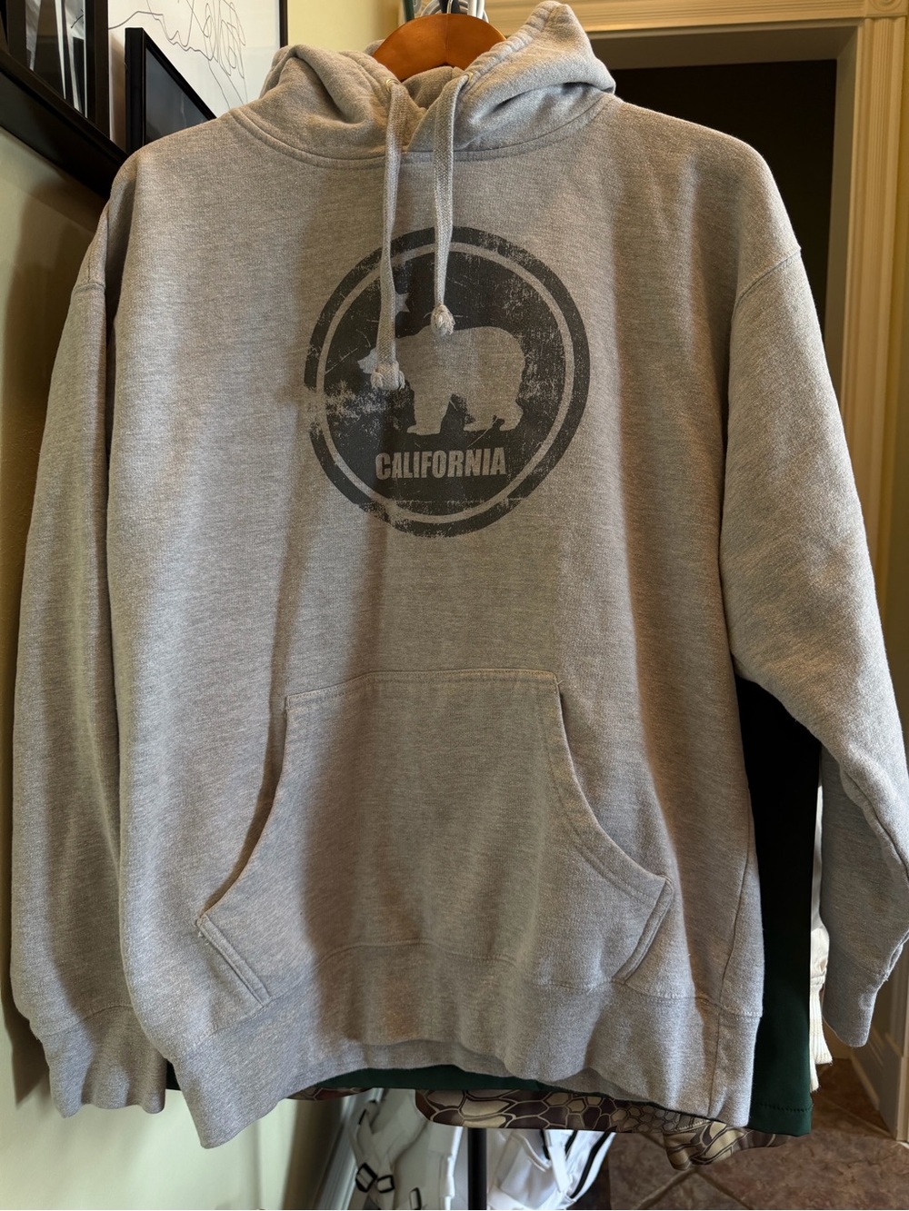 Motif Apparel California Bear Graphic Pullover Hoodie XL Gray